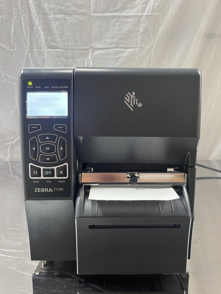 Zebra ZT230 Barcode Printer Good Condition with Power/Data Cables